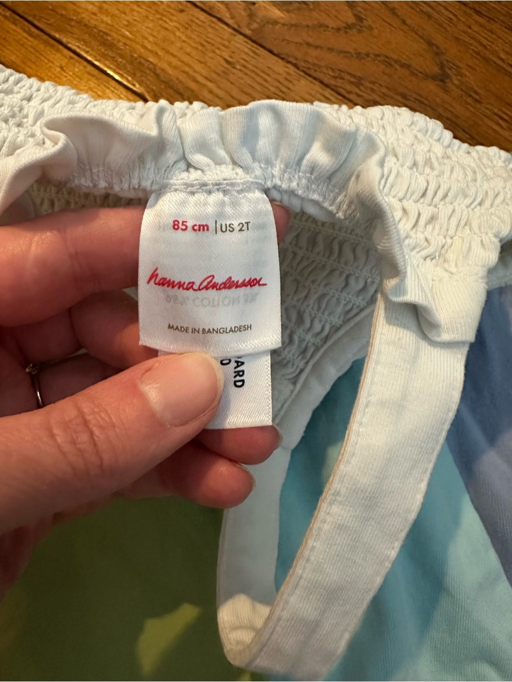 [Hanna Andersson] Rainbow Stripe Sundress - White Smocked Top - Picture 2 of 3